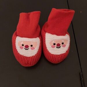 Santa Face Red Baby Booties